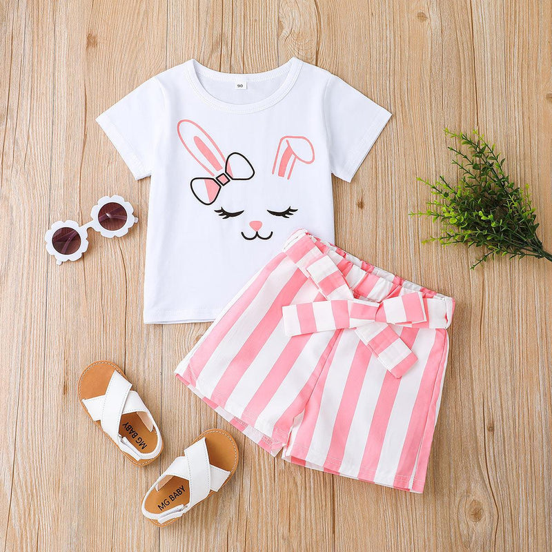 9months-4years Baby Toddler Girl Sets Children Cute Short-Sleeved T-Shirt Summer Girls Suit - PrettyKid