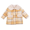 Children'S Clothing Small Fragrance Mid-Length Plaid Wholesale Kids Coats With Plush Collar - PrettyKid
