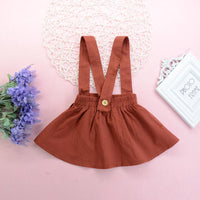 Toddler Girls Lovely Solid Color Strap Skirt Princess A-Line Dress - PrettyKid