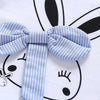Girls' Cartoon Rabbit Print Bow Decor Dress - PrettyKid