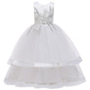 COTTNBABY Beautiful Girl Embroidered Long Princess Performance Dress - PrettyKid