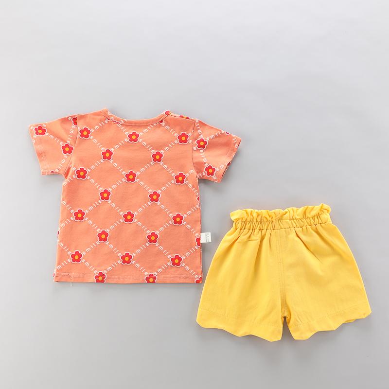 Toddler Girl Floral Letter Print Top & Bowknot Shorts - PrettyKid