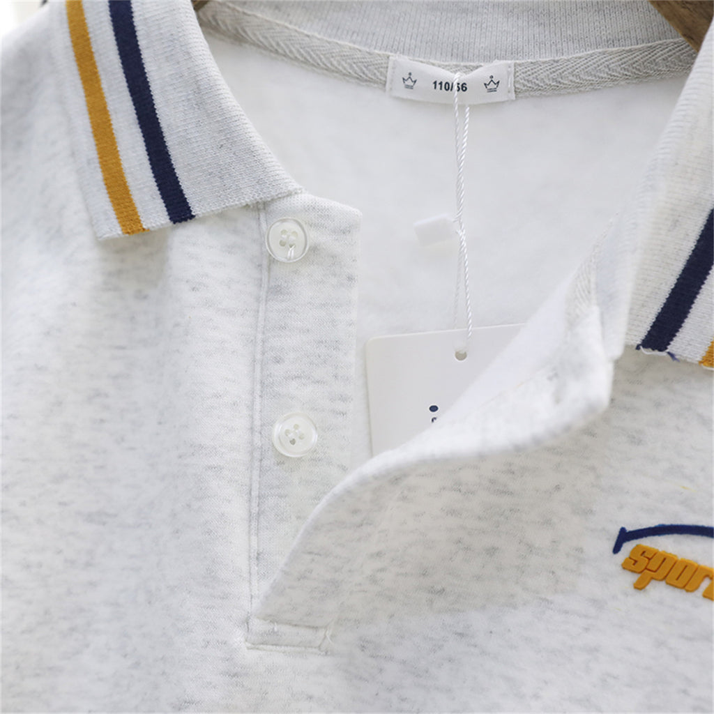 Wholesale Kid Stripes Long Sleeve POLO Shirt in Bulk - PrettyKid