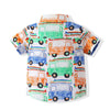 9months-5years Toddler Boy Sets Children's Clothing Suit New Summer Boy Short-Sleeved Printed Cartoon Car Shirt & Solid Color Shorts - PrettyKid