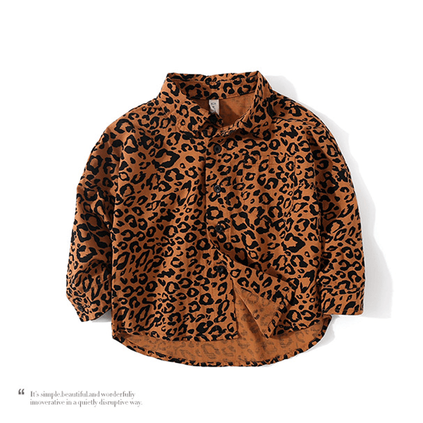 Toddler Kids Boys Leopard Print Shirt - PrettyKid