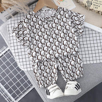 Toddler Boy Letter Print Top & Shorts Children's Clothing - PrettyKid