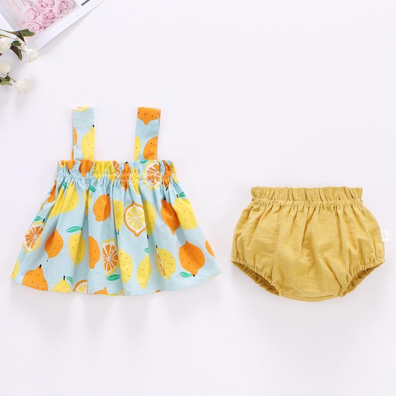 Baby Girl 2pcs Floral Pattern Summer Suit Cami Top & Shorts - PrettyKid