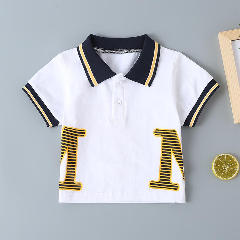 Grow Boy Letter Print Polo Top & Shorts - PrettyKid