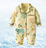 3-18M Baby Solid Color Muslin Pajamas Jumpsuit Wholesale Baby Boutique Clothing - PrettyKid