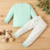 Toddler Sika Deer Top and Floral Pants Pajamas Set Wholesale children's clothing - PrettyKid