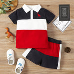 18months-6years Toddler Boy Sets Short-Sleeved Lapel Polo T-Shirt & Shorts Wholesale Boys Clothing - PrettyKid
