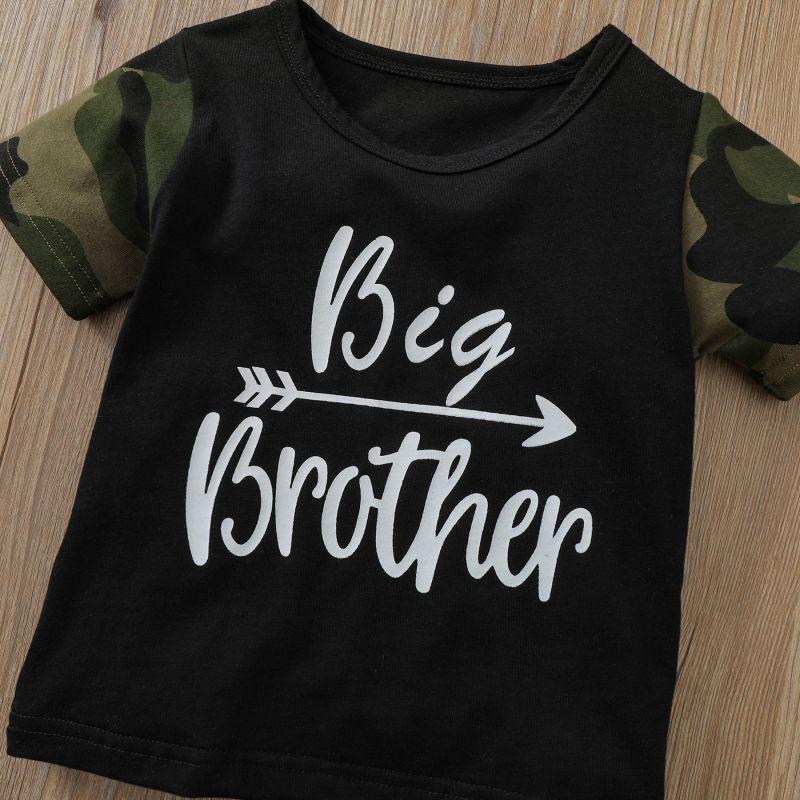 Toddler Boy Letter Print T-shirt & Camouflage Shorts - PrettyKid