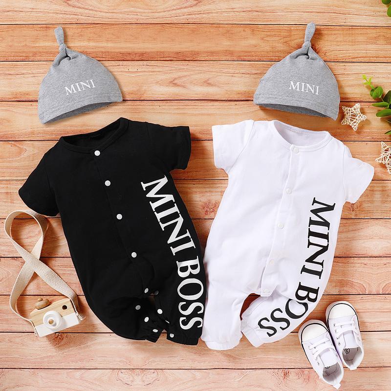 2-piece Letter Printed Bodysuit & Hat for Baby Boy（No Shoesï¼?Wholesale - PrettyKid