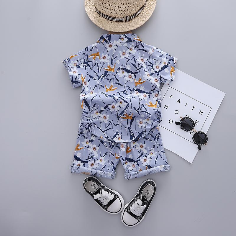 Grow Boy Plant Flowers Light Blue Casual Suit - PrettyKid