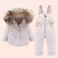 Set Baby Girl winter down jacket and jumpsuit fur collar jacket for girls Infant snowsuit 0-4Year Manufactuer - PrettyKid