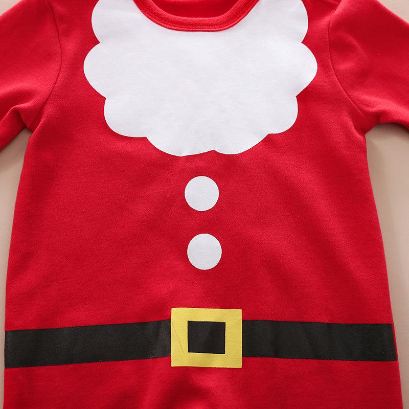 Baby Boys Girls Christmas Santa Claus Long Sleeve Jumpsuit - PrettyKid