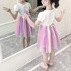 Unicorn Pattern Rainbow Princess Dress for Girl - PrettyKid