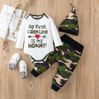 3-piece Romper & Hat & Camouflage Pants for Baby - PrettyKid