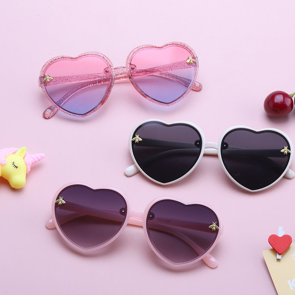 Wholesale Toddler Girl Heart Shape Sunglasses in Bulk - PrettyKid