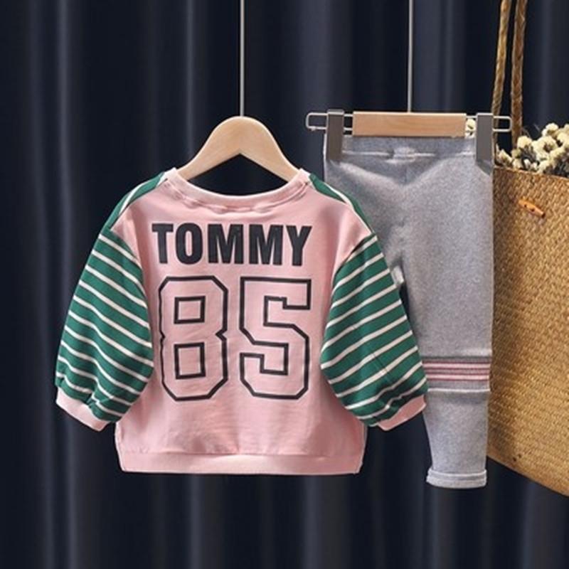 2-piece Striped Sweatshirt & Pants for Toddler Girl Wholesale Children's Clothing - PrettyKid