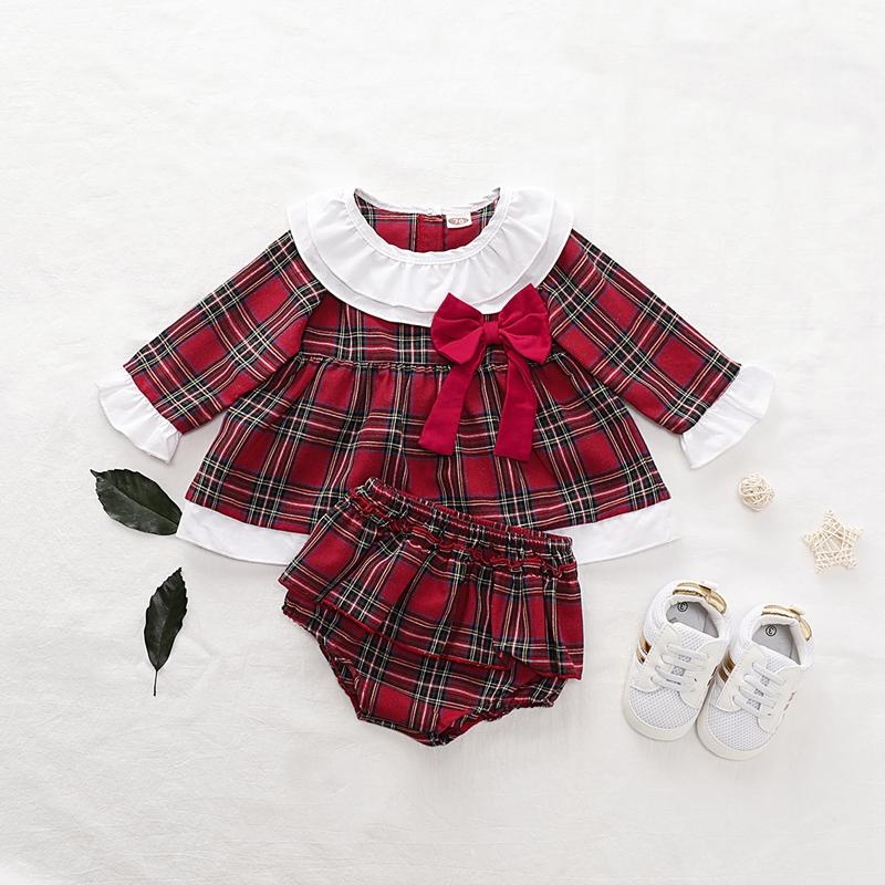 2-piece Plaid Dress & Shorts for Baby Girl - PrettyKid