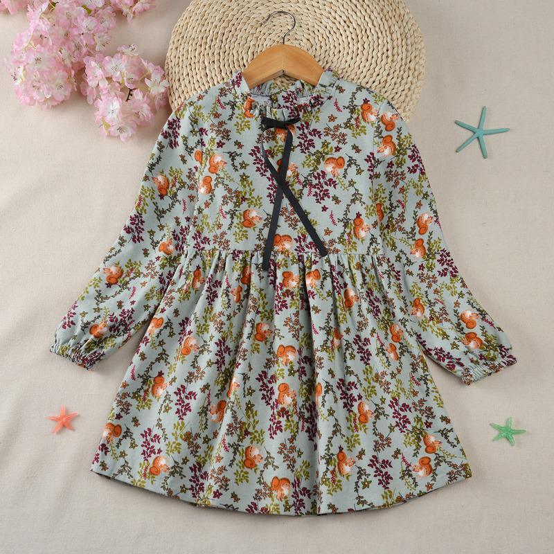 Ruffle Floral Pattern Dress for Toddler Girl - PrettyKid