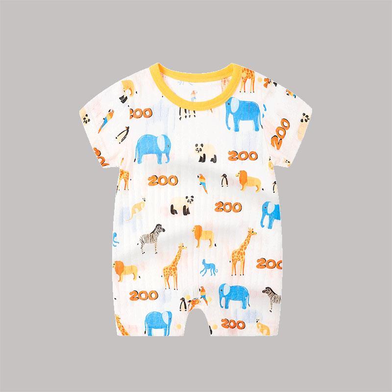 Baby Boy Cartoon Animal Print Romper - PrettyKid