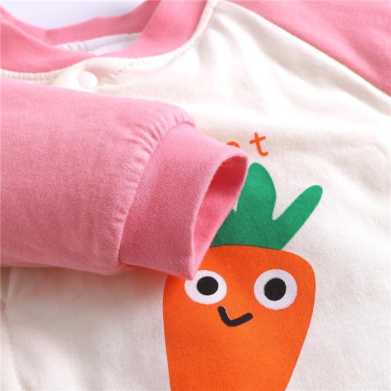 Carrot Pattern Extra Thick Jumpsuit for Baby Girl - PrettyKid