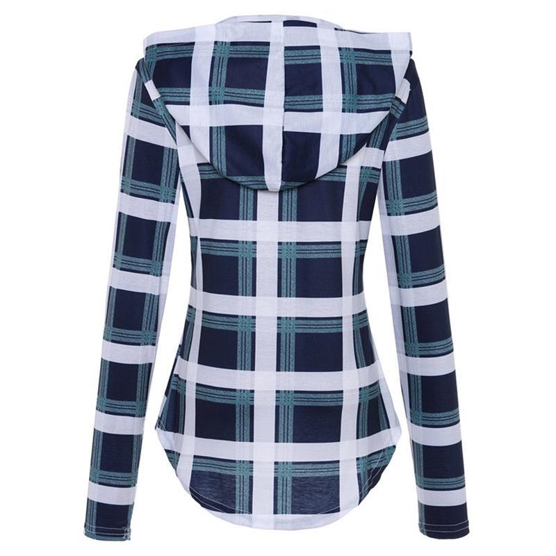 Women Long-Sleeve Plaid Nursing Top - PrettyKid