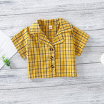 Toddler Girl Plaid Short-sleeve Blouse & Plaid Pleated Skirt Children's Clothing - PrettyKid