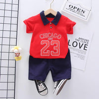 Toddler Boy Numbers Polo Shirt T-shirt & Shorts Wholesale Children's Clothing - PrettyKid