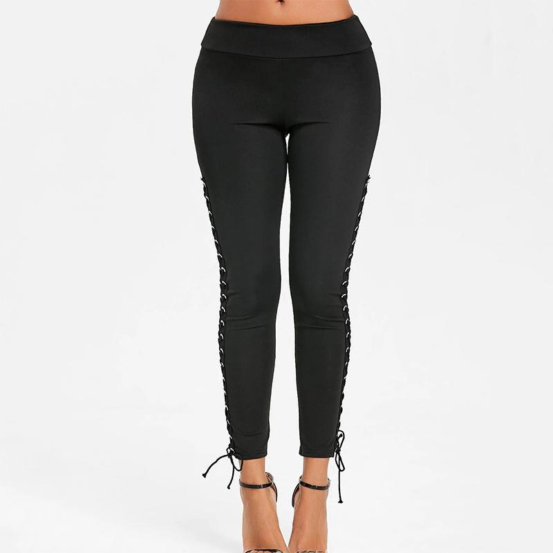 Women Casual Solid Color Close-fitting Pants - PrettyKid