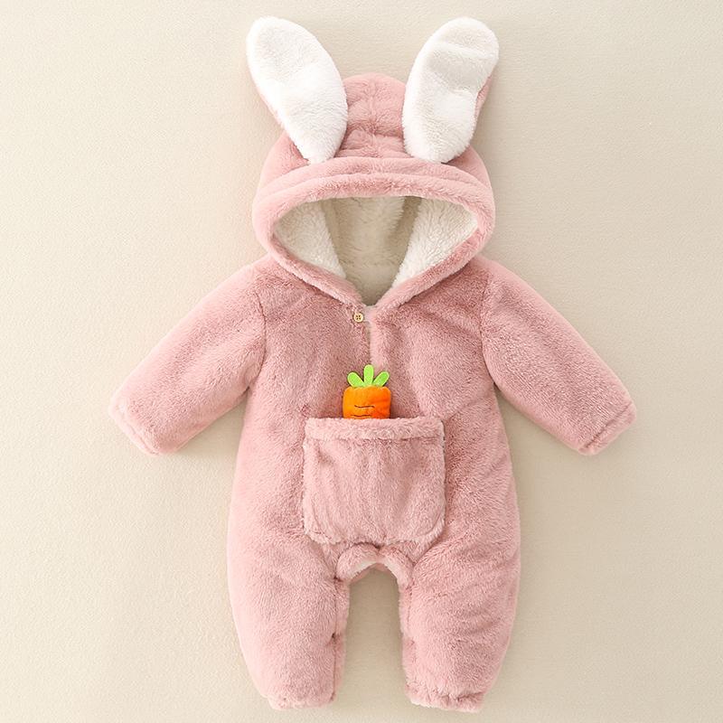 Carrot Pattern Extra Thick Jumpsuit for Baby - PrettyKid