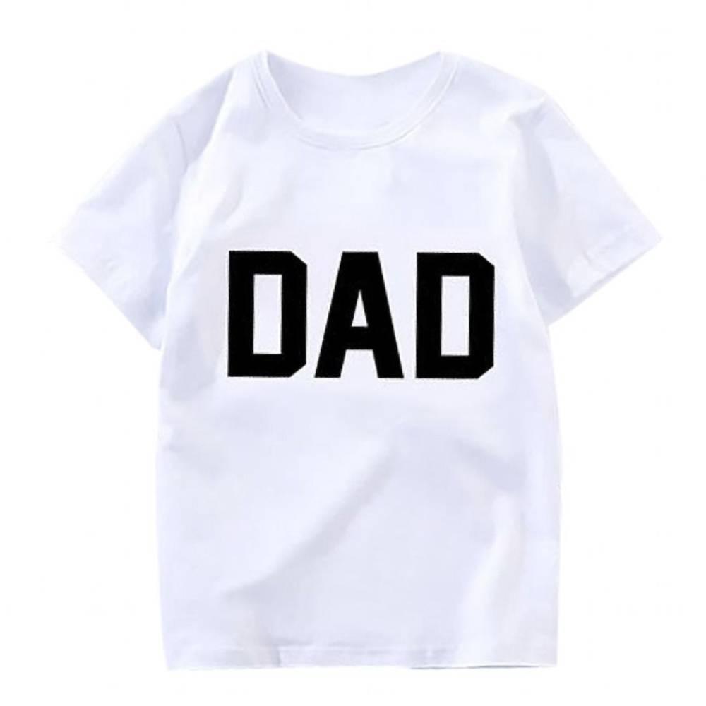 COTTNBABY Letter Print Cuter Version of Dad Mama White T-shirt - PrettyKid