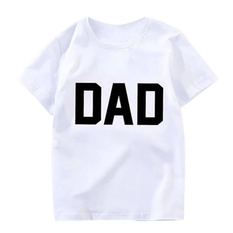 COTTNBABY Letter Print Cuter Version of Dad Mama White T-shirt - PrettyKid