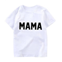 COTTNBABY Letter Print Cuter Version of Dad Mama White T-shirt - PrettyKid