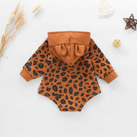 Baby Boys Girls Leopard Hoodie Long Sleeve Jumpsuit - PrettyKid