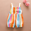 Baby Girl Summer Rainbow Striped BOW STRAP Pants - PrettyKid