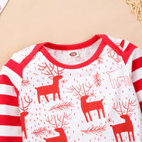 Baby Boys Christmas Deer Printed Romper Baby Clothing Wholesale - PrettyKid