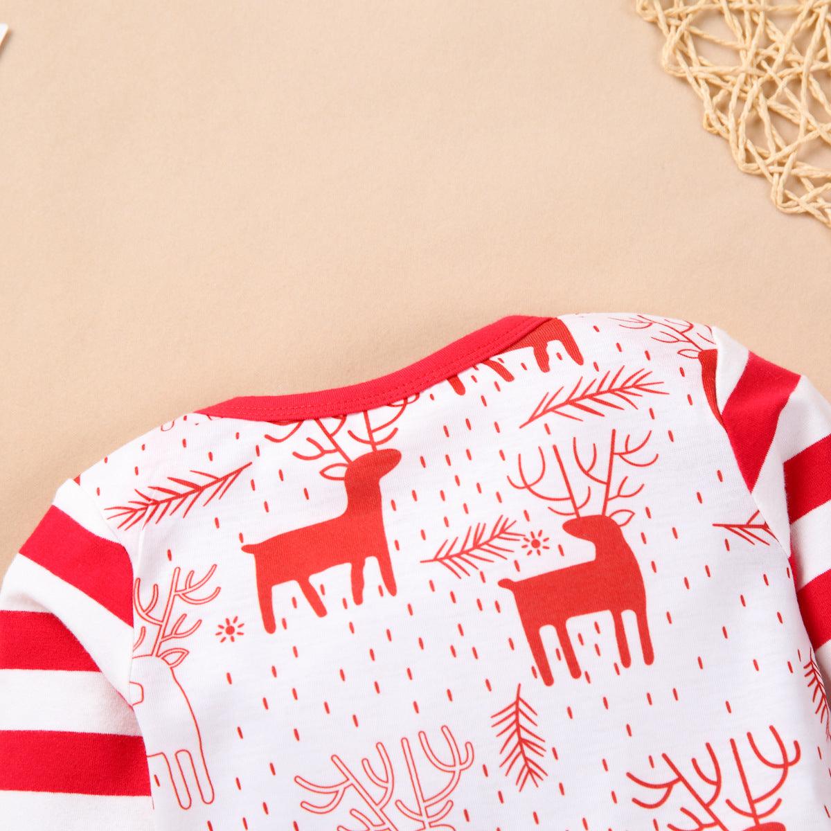 Baby Boys Christmas Deer Printed Romper Baby Clothing Wholesale - PrettyKid