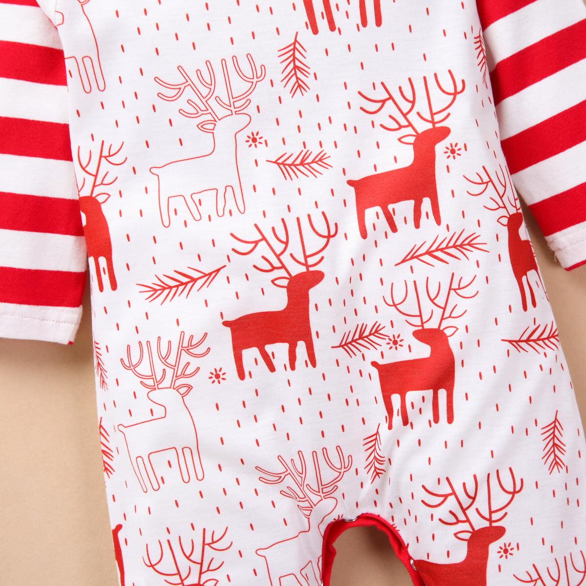 Baby Boys Christmas Deer Printed Romper Baby Clothing Wholesale - PrettyKid