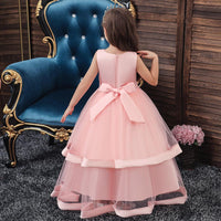 Long girl's dress princess dress wedding dress girls performance dress - PrettyKid