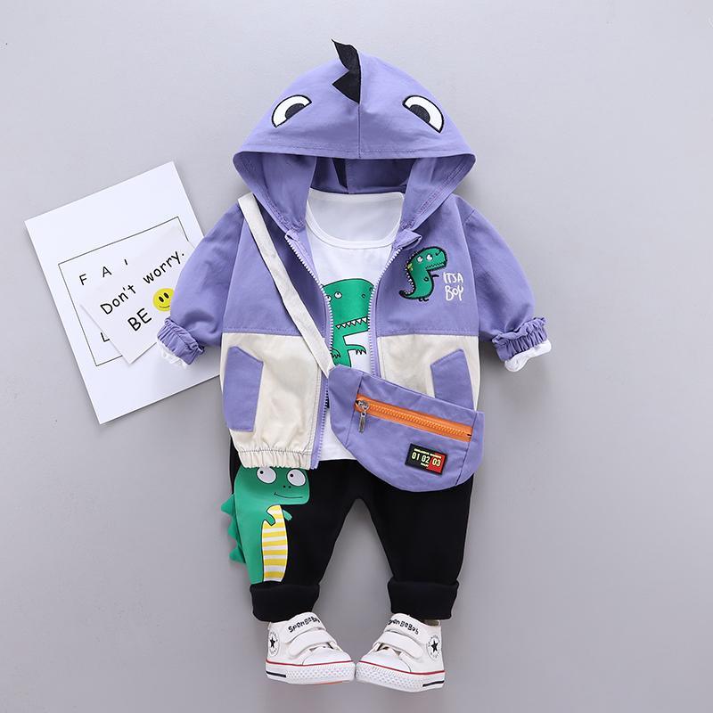 2-piece Cartoon Design Hooded Coat & Pants for Children Boy - PrettyKid