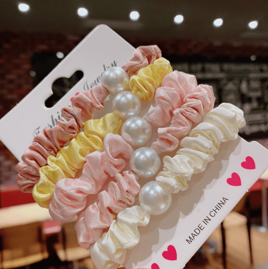 Girl 10pcs Pearl Decor Hair Ropes - PrettyKid