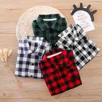 Long Sleeve Baby Plaid Checkered Button-up Pocket Rompers - PrettyKid