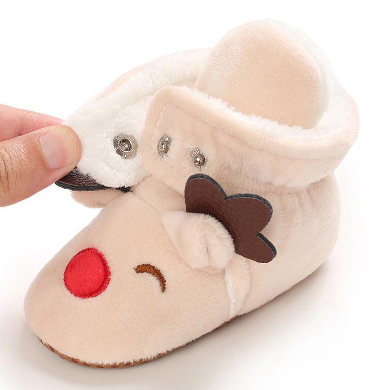 Baby Boys Girls Autumn Winter Cute Cartoon Animal Soft Soled Warm Walking Shoes - PrettyKid