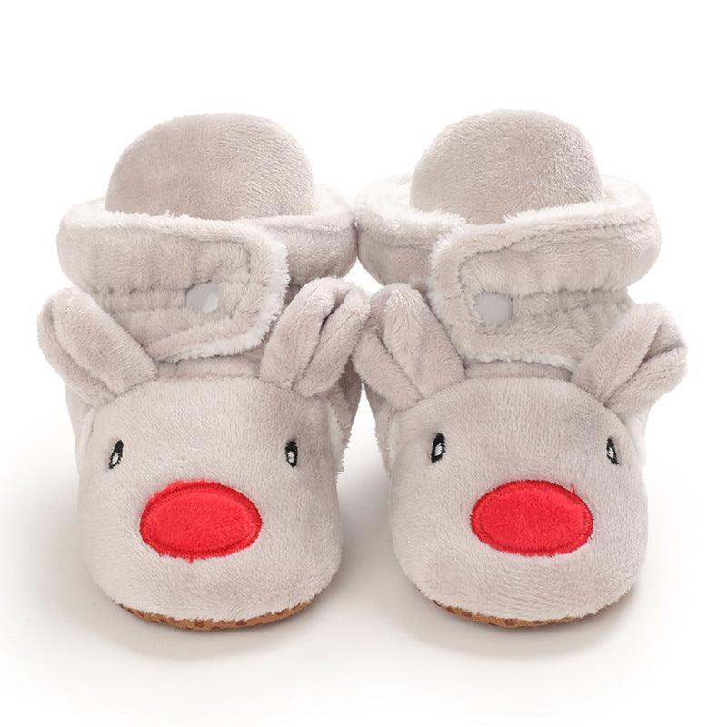 Baby Boys Girls Autumn Winter Cute Cartoon Animal Soft Soled Warm Walking Shoes - PrettyKid