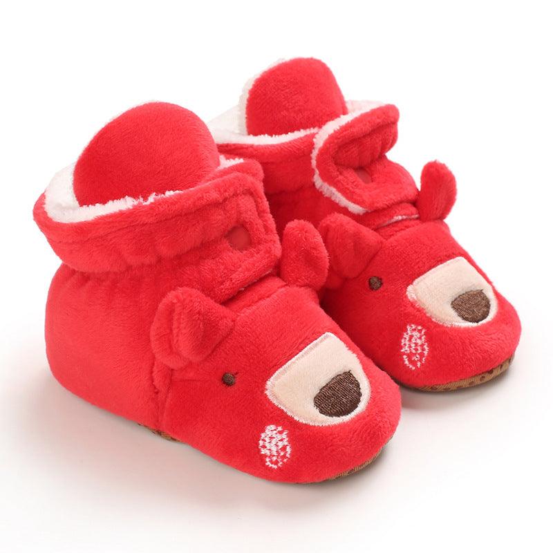 Baby Boys Girls Autumn Winter Cute Cartoon Animal Soft Soled Warm Walking Shoes - PrettyKid