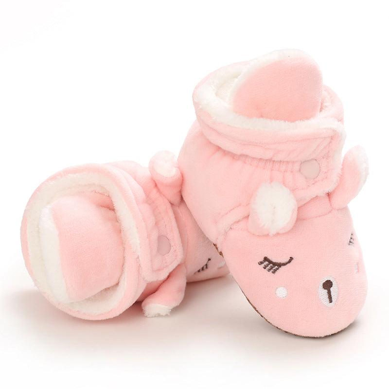 Baby Boys Girls Autumn Winter Cute Cartoon Animal Soft Soled Warm Walking Shoes - PrettyKid