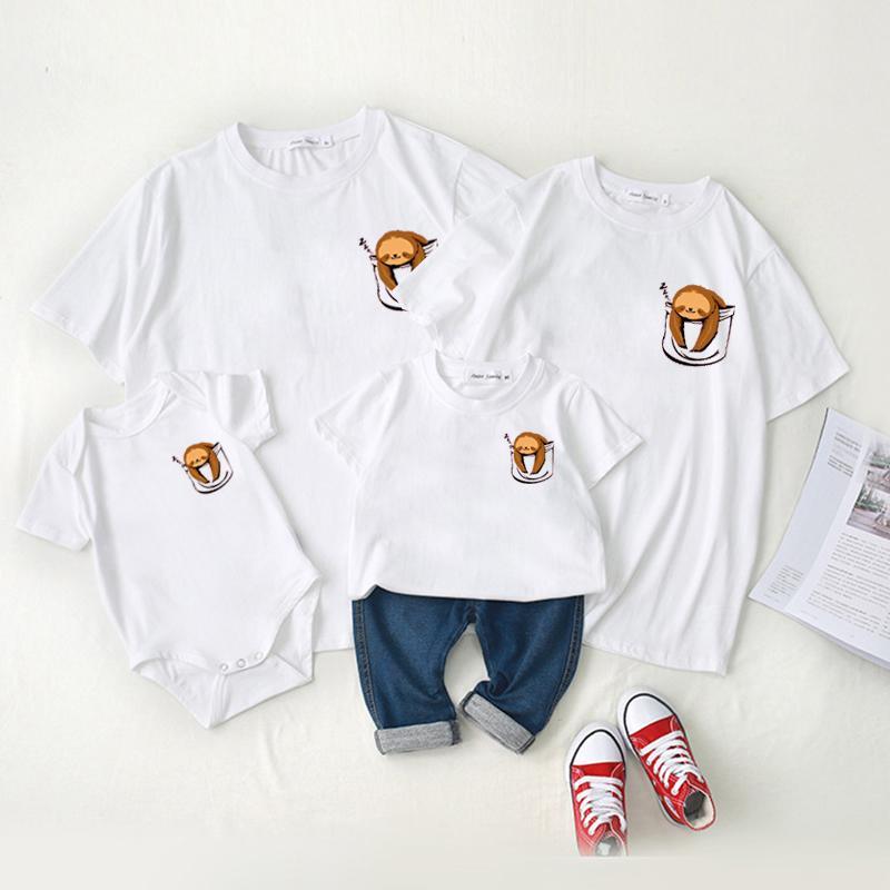 Family wear baby crawl wear short - sleeved t - shirt summer wear - PrettyKid